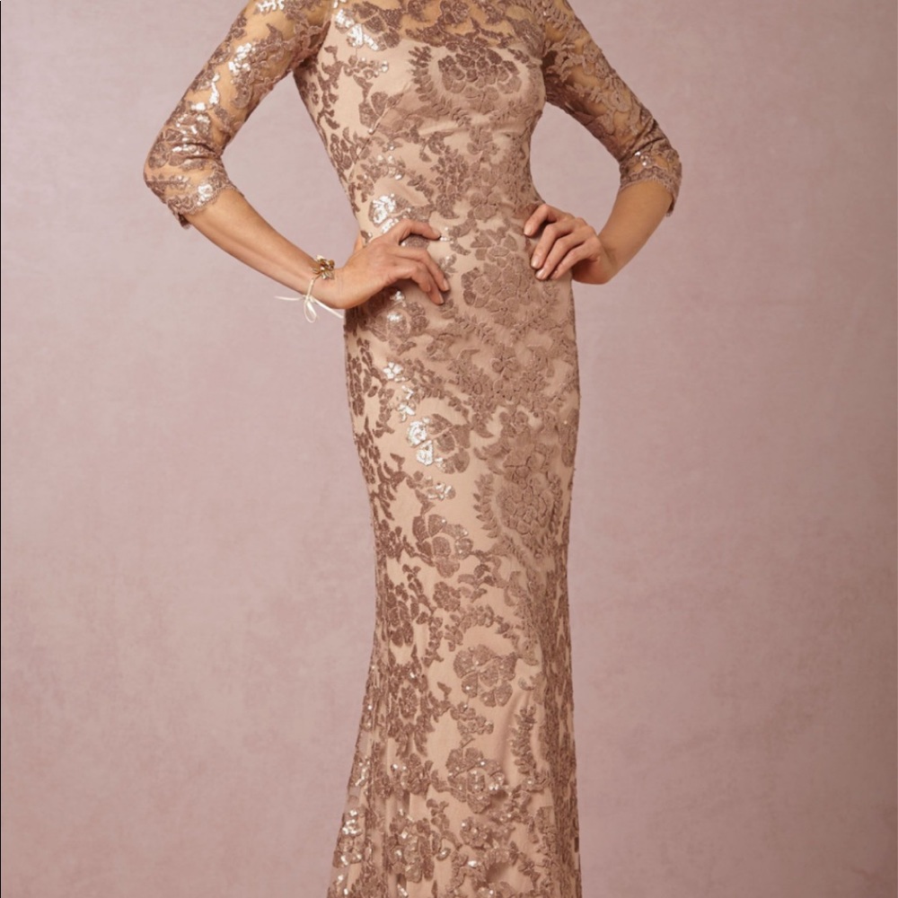 Rose gold sequence long dress